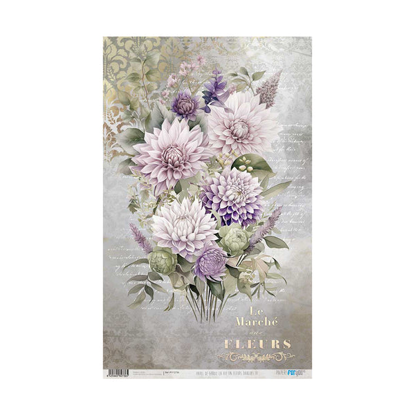 Papel Arroz 54x33 30g La Vie En Fleurs Dahlias IV