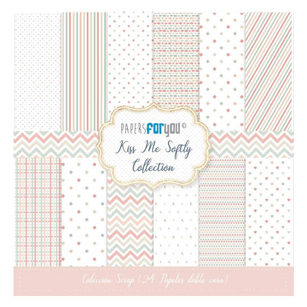 Set 12 Papeles Scrap 30x30cm Kiss Me Softly Papers For You