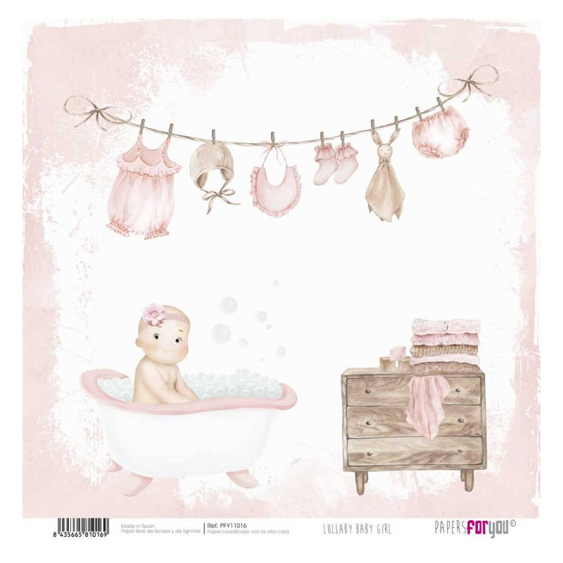 Set 12 Papeles Scrap 30x30cm Lullaby Baby Girl Papers For You (12)
