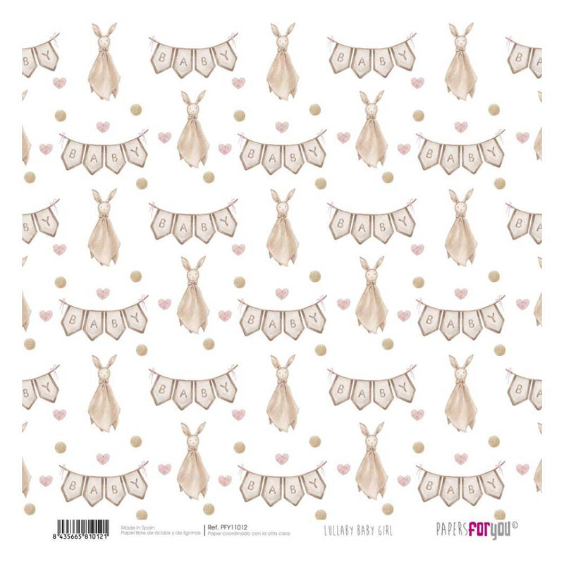 Set 12 Papeles Scrap 30x30cm Lullaby Baby Girl Papers For You (4)