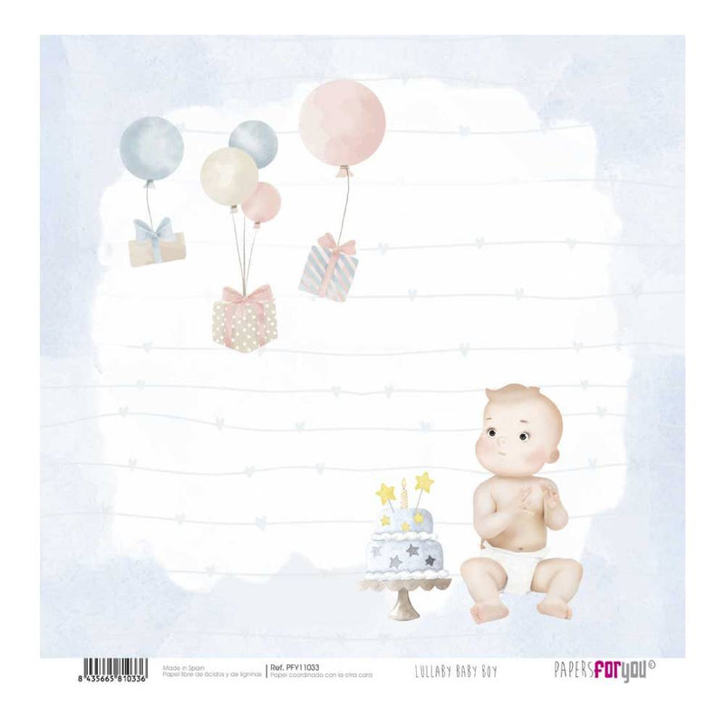 Set 12 Papeles Scrap 30x30cm Lullaby Baby Boy Papers For You (11)