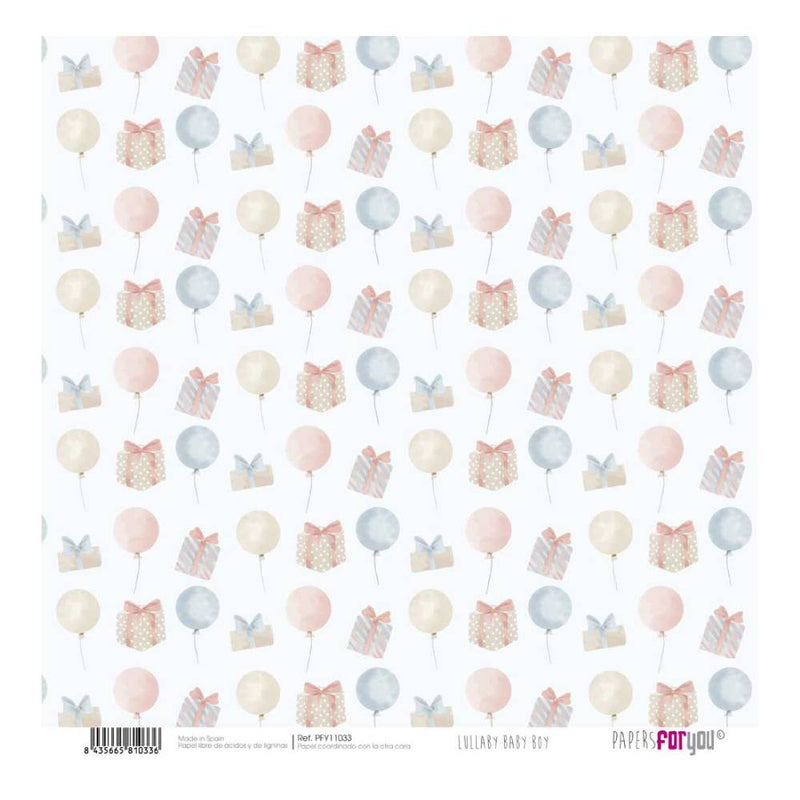Set 12 Papeles Scrap 30x30cm Lullaby Baby Boy Papers For You (12)