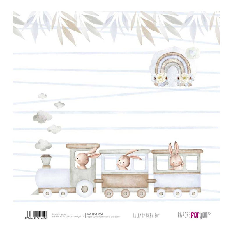 Set 12 Papeles Scrap 30x30cm Lullaby Baby Boy Papers For You (13)