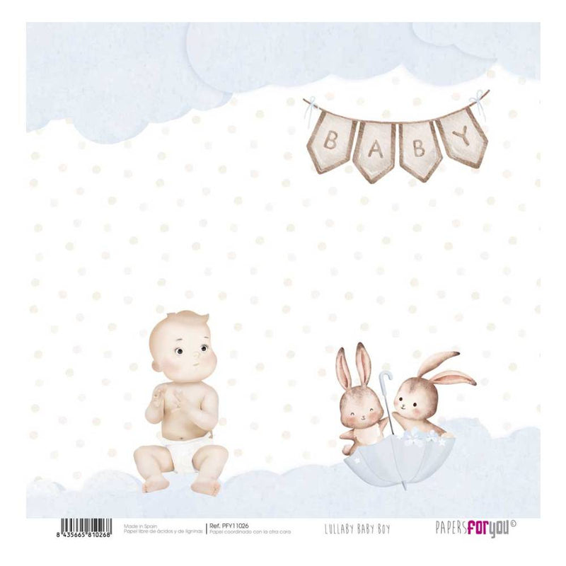 Set 12 Papeles Scrap 30x30cm Lullaby Baby Boy Papers For You (23)