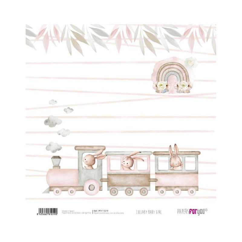 Set 24 Papeles Scrap 20x20cm Lullaby Baby Girl Papers For You (17)