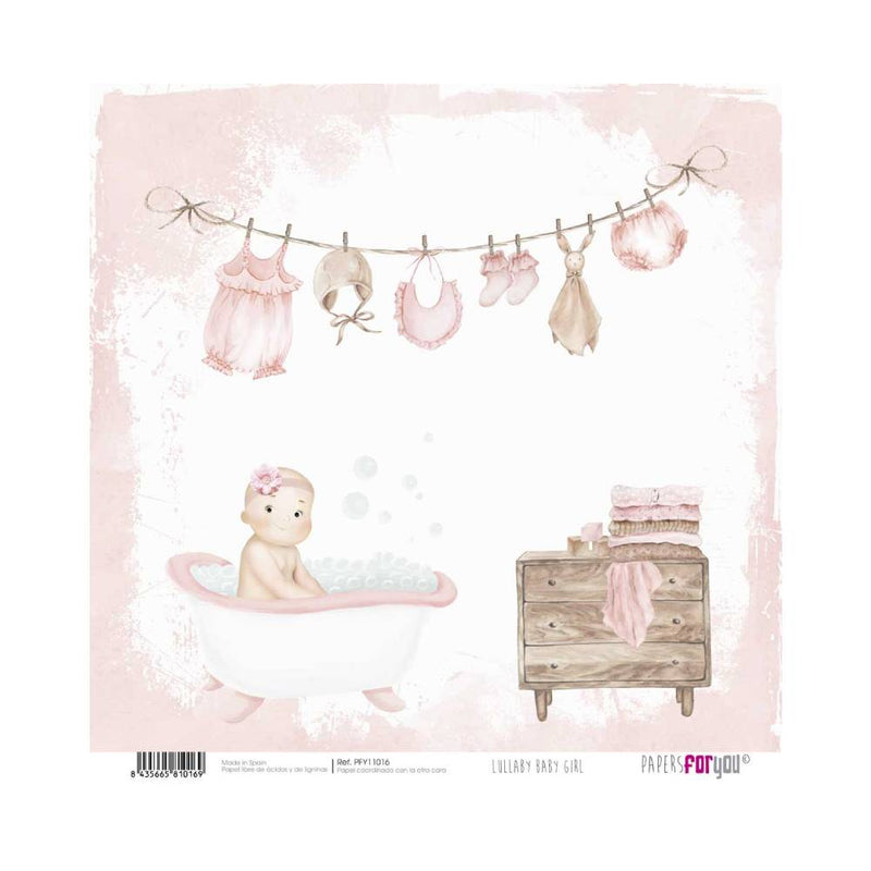 Set 24 Papeles Scrap 20x20cm Lullaby Baby Girl Papers For You (11)