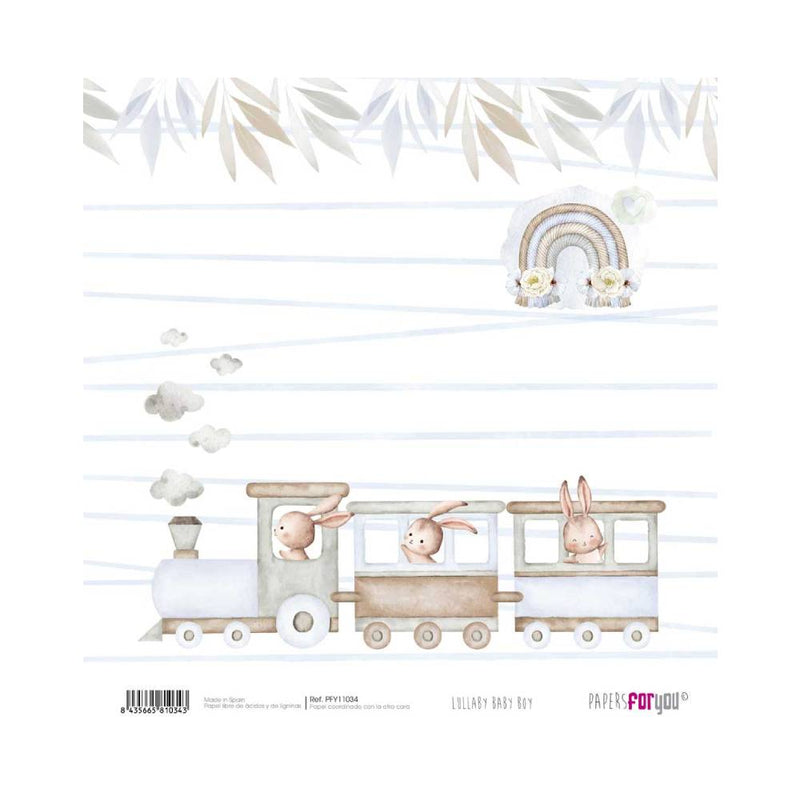 Set 24 Papeles Scrap 20x20cm Lullaby Baby Boy Papers For You (4)
