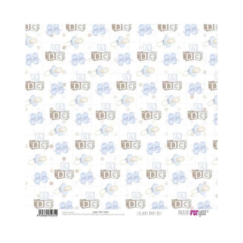 Set 24 Papeles Scrap 20x20cm Lullaby Baby Boy Papers For You (9)