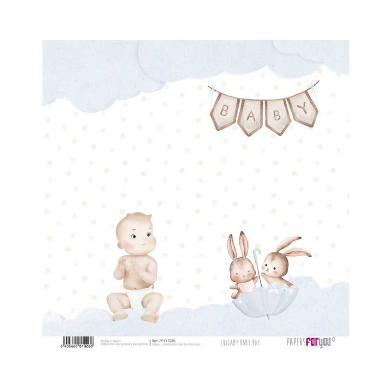 Set 24 Papeles Scrap 20x20cm Lullaby Baby Boy Papers For You (18)