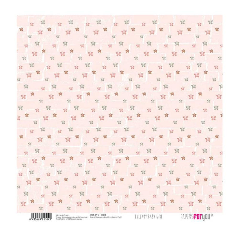 Set 8 Papeles Scrap Papel Tela Lullaby Baby Girl Papers For You (6)