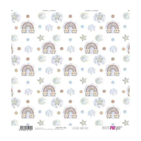 Set 6 Papeles Vellum 30x30cm Lullaby Baby Boy Papers For You (1)