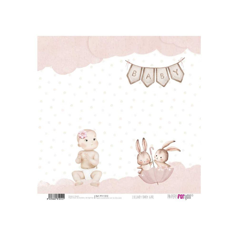 Set 24 Papeles Scrap 15x15cm Lullaby Baby Girl Papers For You (3)