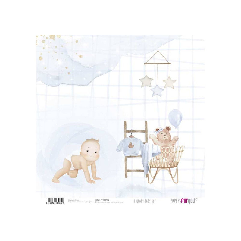 Set 24 Papeles Scrap 15x15cm Lullaby Baby Boy Papers For You (7)