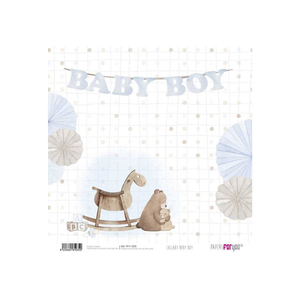 Set 24 Papeles Scrap 15x15cm Lullaby Baby Boy Papers For You (1)