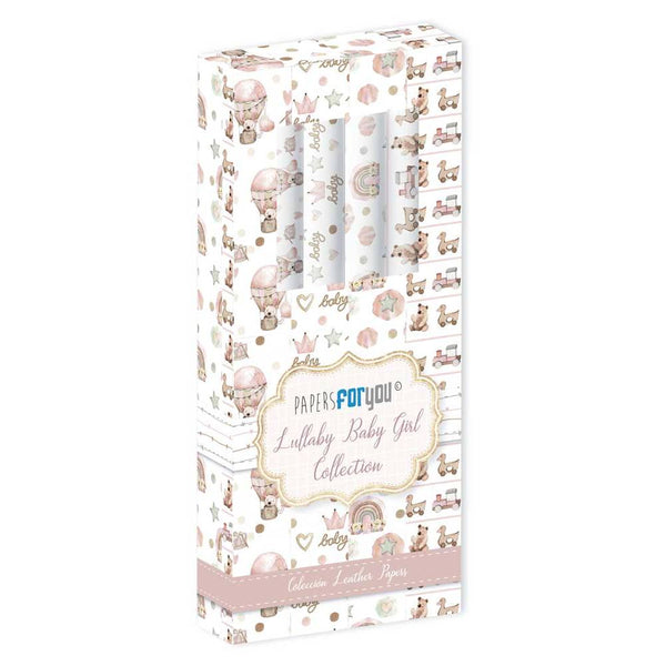 Set 4 Rollos Leather Paper Lullaby Baby Girl Papers For You
