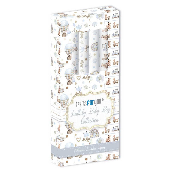 Set 4 Rollos Leather Paper Lullaby Baby Boy Papers For You