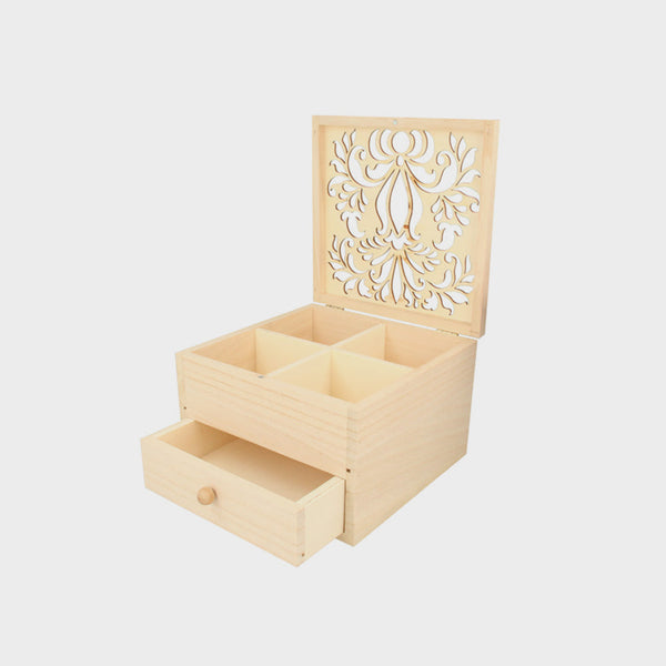 Caja Joyero Secret Garden Madera 16x16x10cm Artemio