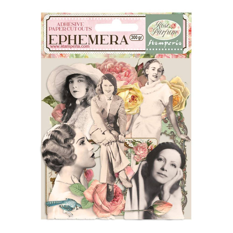 Pegatinas Ephemera Marcos Y Mujeres Rose Parfum Stamperia