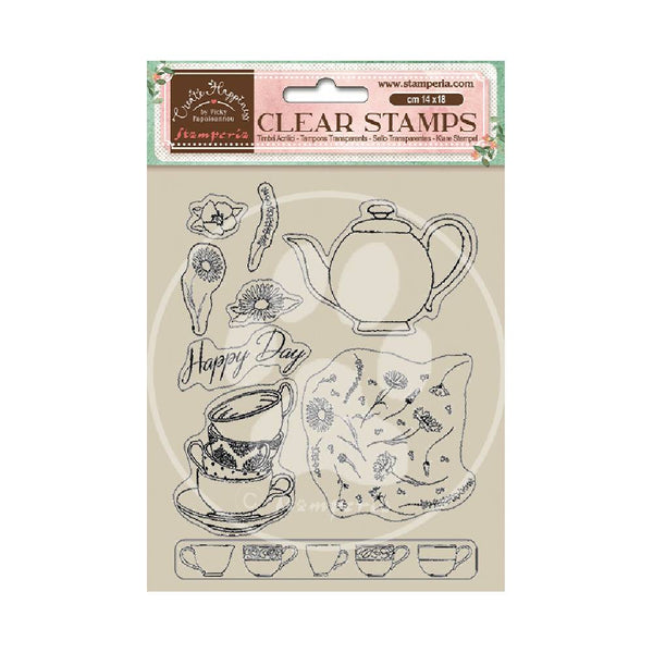Sello Acrilico 14x18 Tazas Create Happiness Stampería