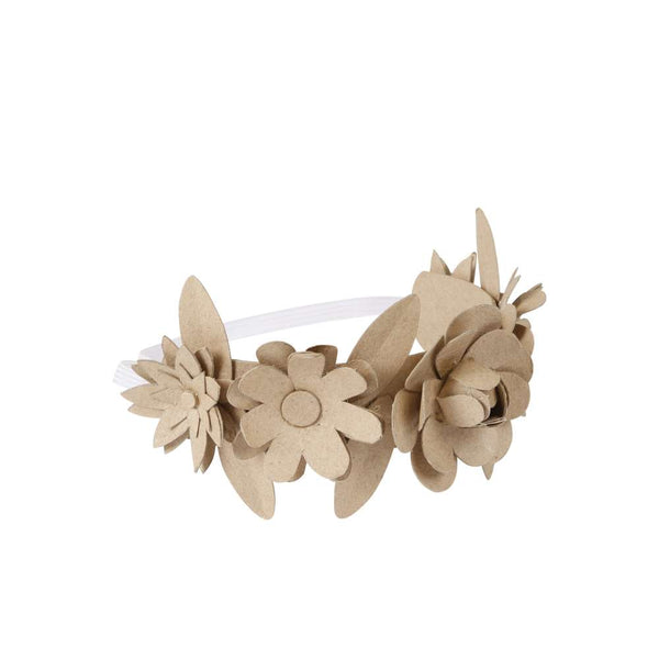 Diadema Corona de Flores Cartón Decopatch