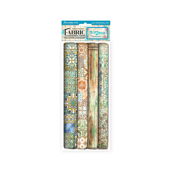 Set 4 Hojas Tela 30x30 Blue Dream Stamperia