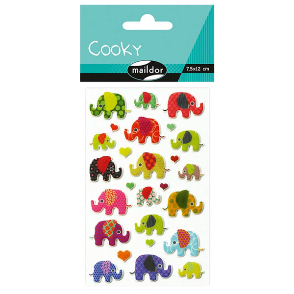 Pegatinas Cooky Elefantes 7,5x12cm Maildor