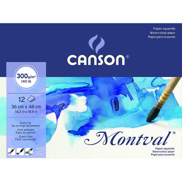 Bloc Acuarela Encolado Montval Canson 12h 36x48cm 300gr