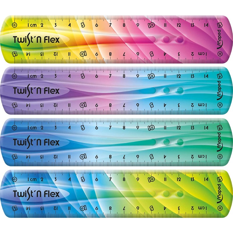 Regla Flexible Twist&Flex Decorada 15cm MAPED - milbby tienda de manualidades bellas artes y scrap