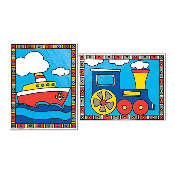 Set Pintar por Números 12 Piezas Barco y Tren Royal & Langnickel (1)