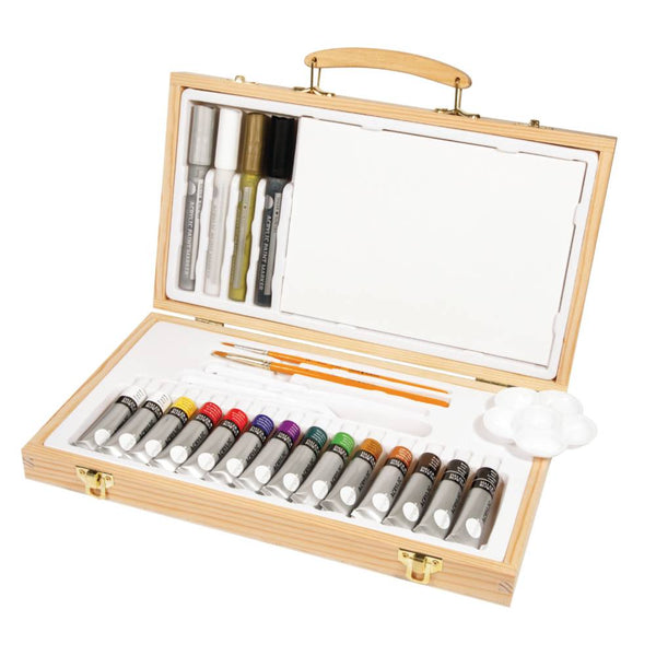 Caja Madera 14 Acrílicos Simply Daler Rowney