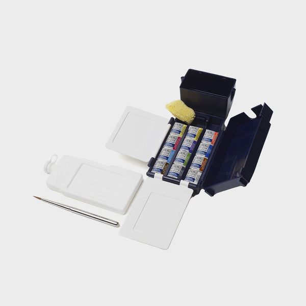 Caja Acuarela Viaje 12 Media Pastillas Cotman Winsor & Newton (1)