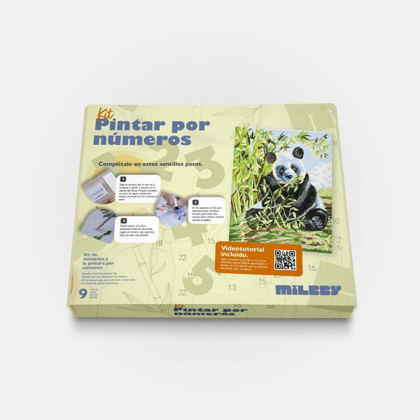 Pinta por Números: Kit de Iniciación a la técnica de pintura numerada Panda