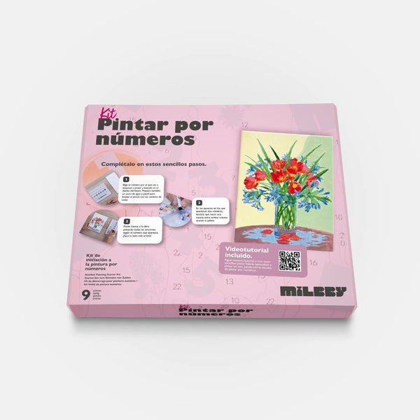 Pinta por Números: Kit de Iniciación a la técnica de pintura numerada Floral