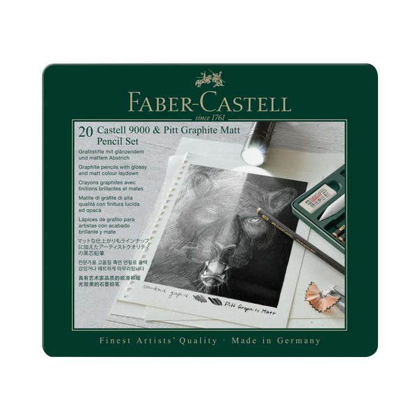 Caja Metal 16 Lápices Grafito 9000 Faber Castell (1)