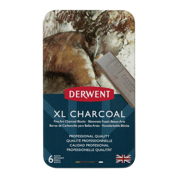 Caja Metal 6 Bloques Carboncillo XL Derwent