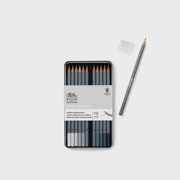 Set 12 Lápices Grafito WINSOR AND NEWTON Studio Collection