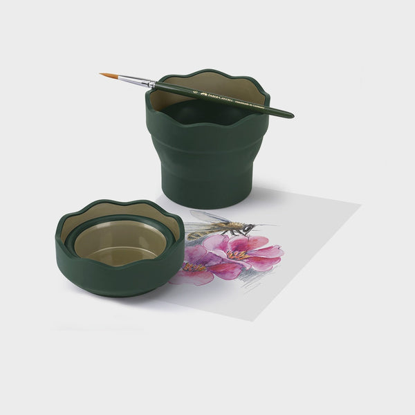 Vaso Plegable para Agua Clic&Go Verde Oscuro Faber Castell