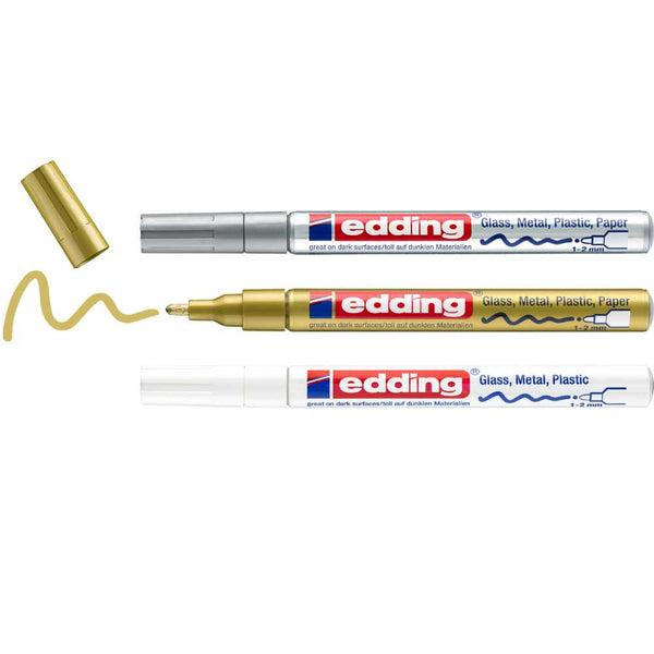 Set 3 Rotuladores Permanentes Tinta Opaca Edding 751 Metal