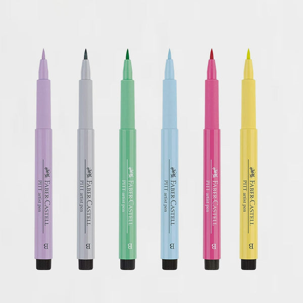 Estuche 6 Rotuladores Pastel Pitt Artist Pen Brush Faber Castell