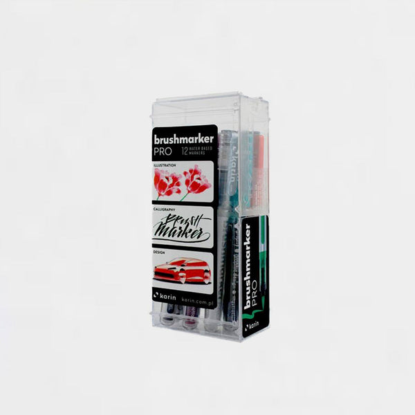 Set 12 Rotuladores Lettering BrushMarker Pro Básicos Karin