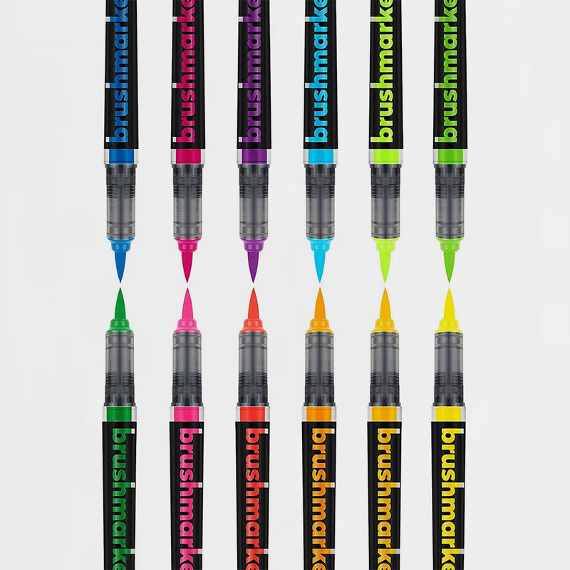 Set 12 Rotuladores Lettering Brushmarker Pro Neón Karin (1)