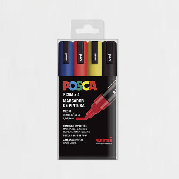 Estuche 4 Rotuladores Posca Basic PC-5M