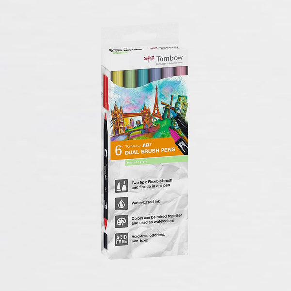 Set 6 Rotuladores Lettering Pastel Tombow