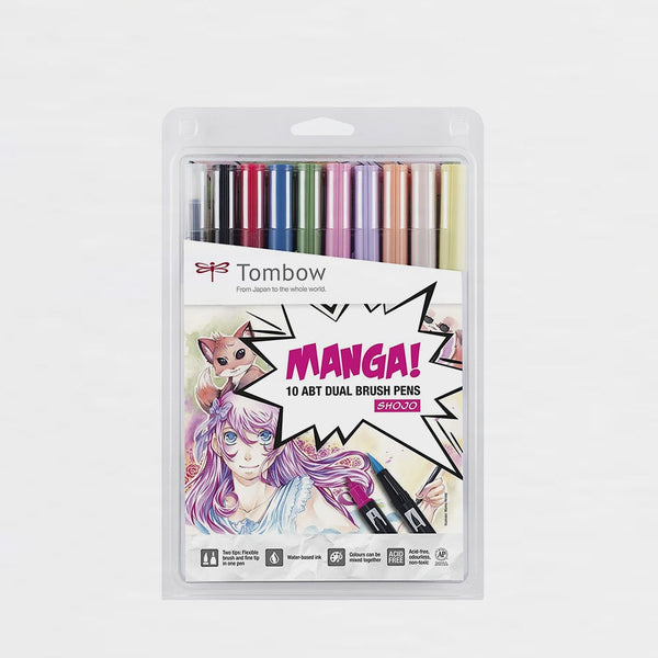 Set 10 Rotuladores Tombow Dual Brush Manga Shojo