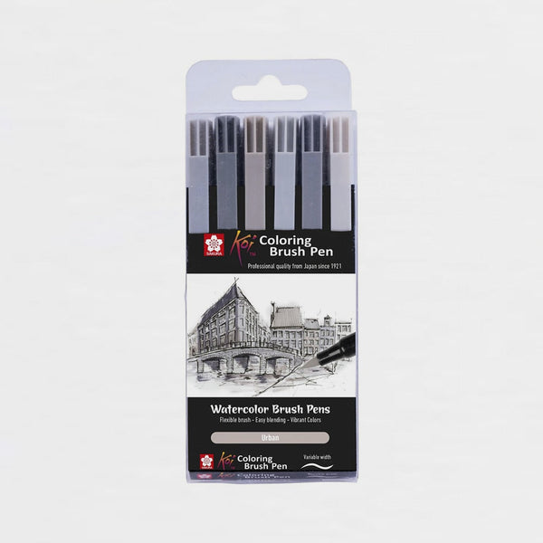 Set 6 Rotuladores Tonos Grises Sakura KOI Coloring Brush Pen (1)