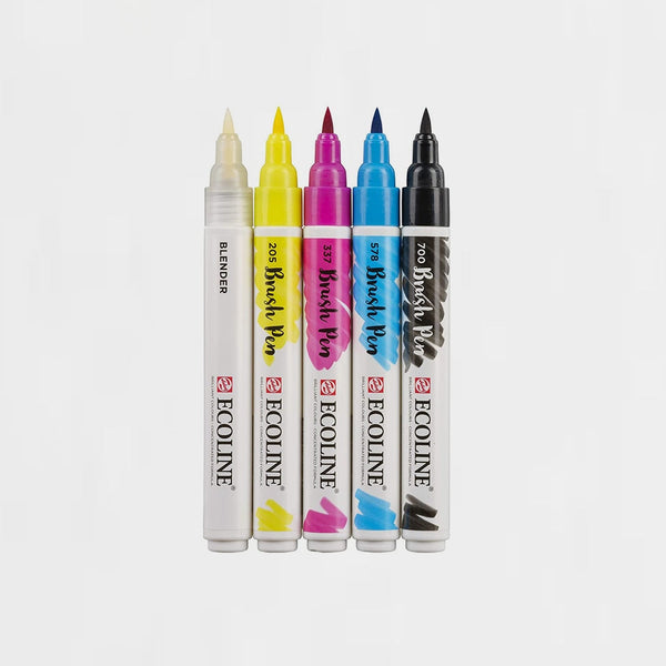 Set 5 Rotuladores Brush Pen Punta Pincel Acuarelables Ecoline (1)