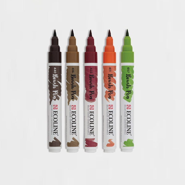 Set 5 Rotuladores Brush Pen Otoño Ecoline