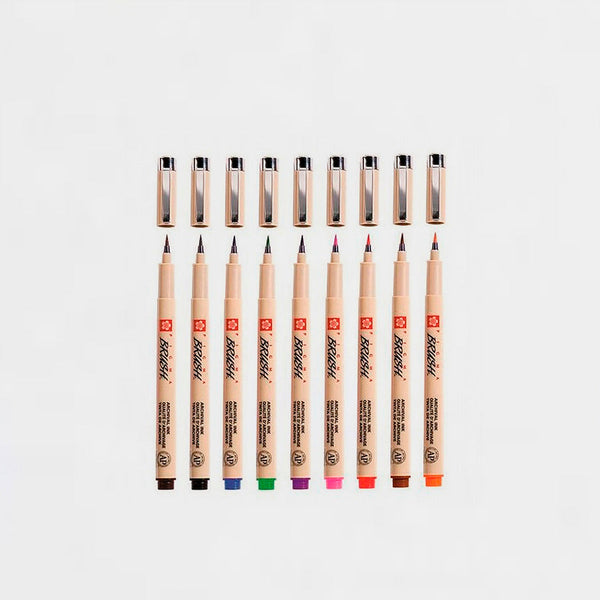 Set 9 Rotuladores Lettering Pigma Brush Sakura