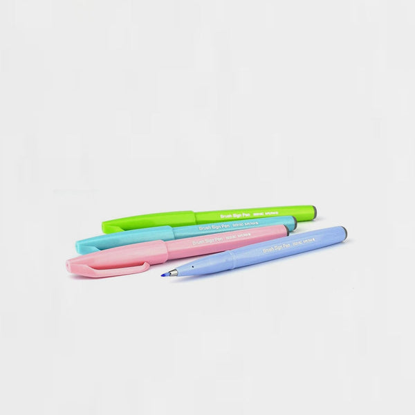 Pack 4 Rotuladores Punta Pincel Estuche Pastel Pentel Touch