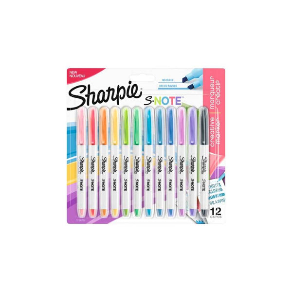 Surtido 12 Rotuladores Sharpie Snote Punta Biselada